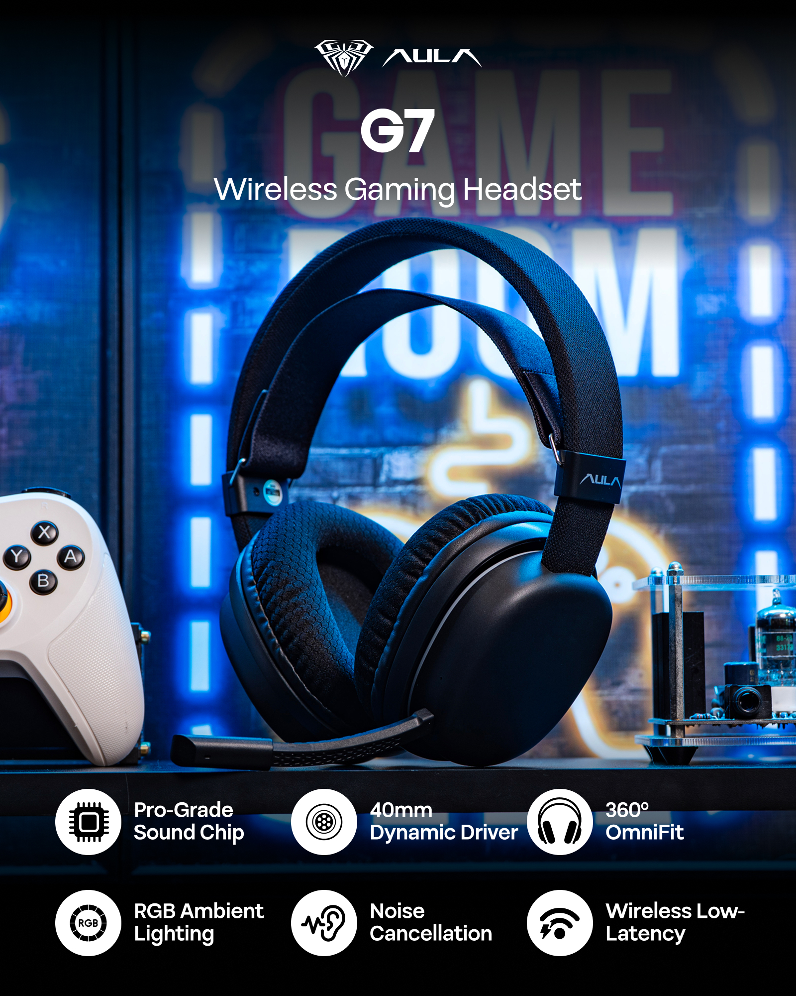 AULA G7 Wired/BT/2.4GHz Wirele - огляд і ціна Gaming Console G7