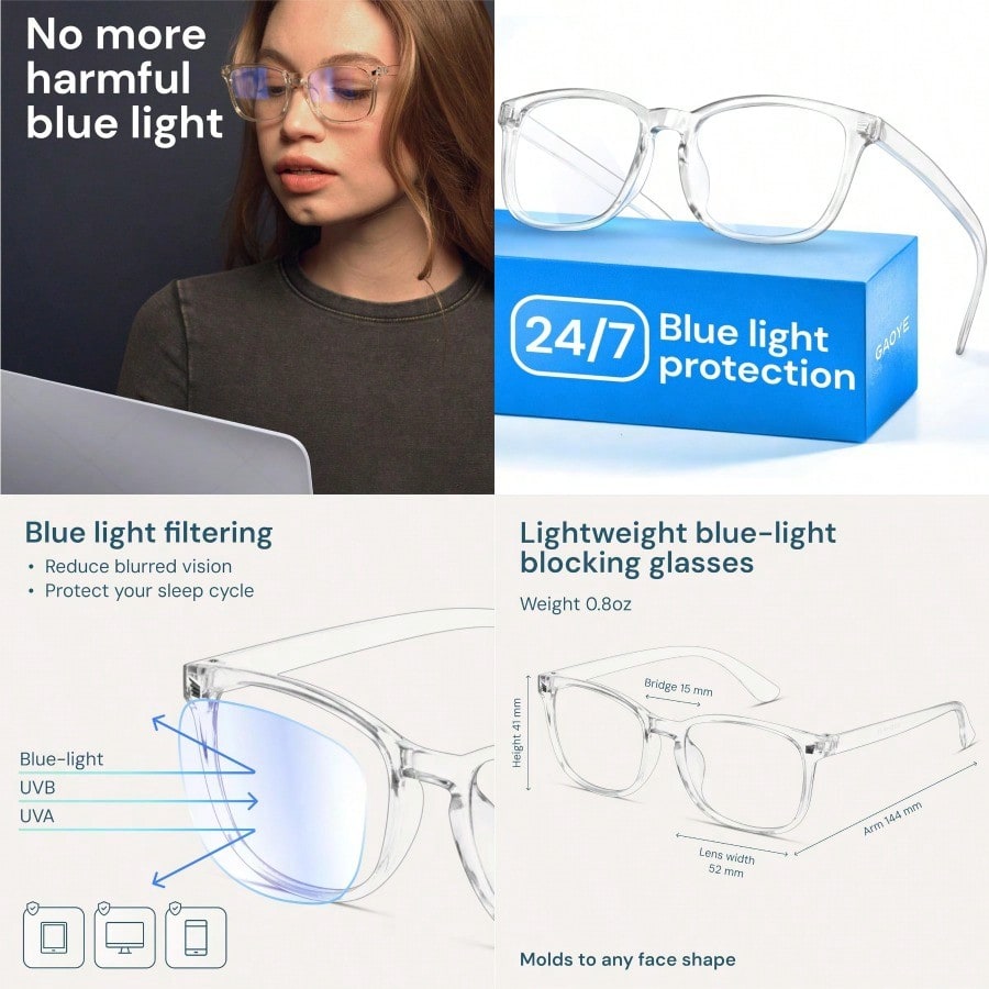 Transparent Clear Blue Light G - огляд і ціна Gaming Glasses Uv